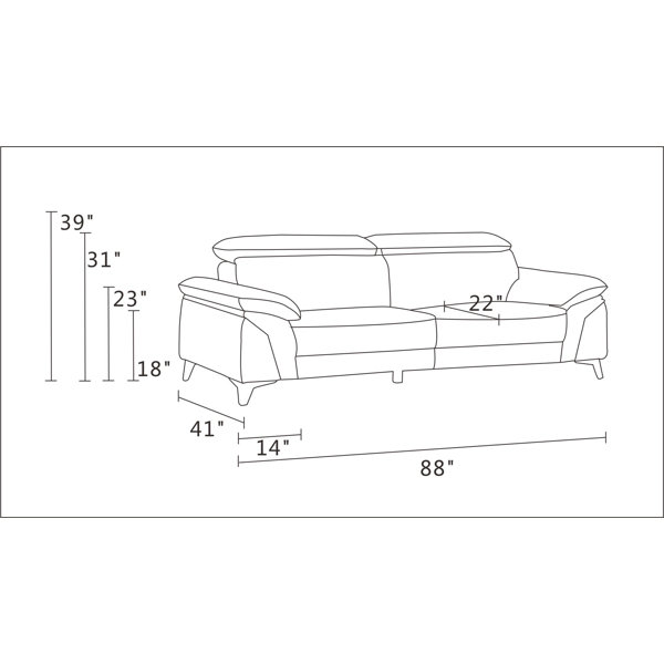 Orren Ellis Aigar 88" Genuine Leather Pillow Top Arm Sofa & Reviews